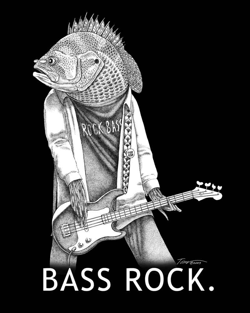 Bass fish playing bass.