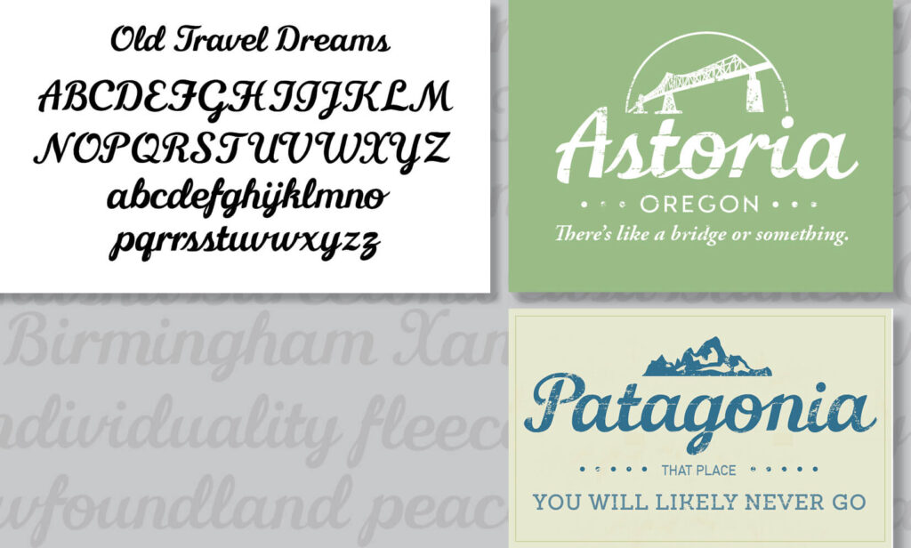 Image of the font, "Old Travel Dream"